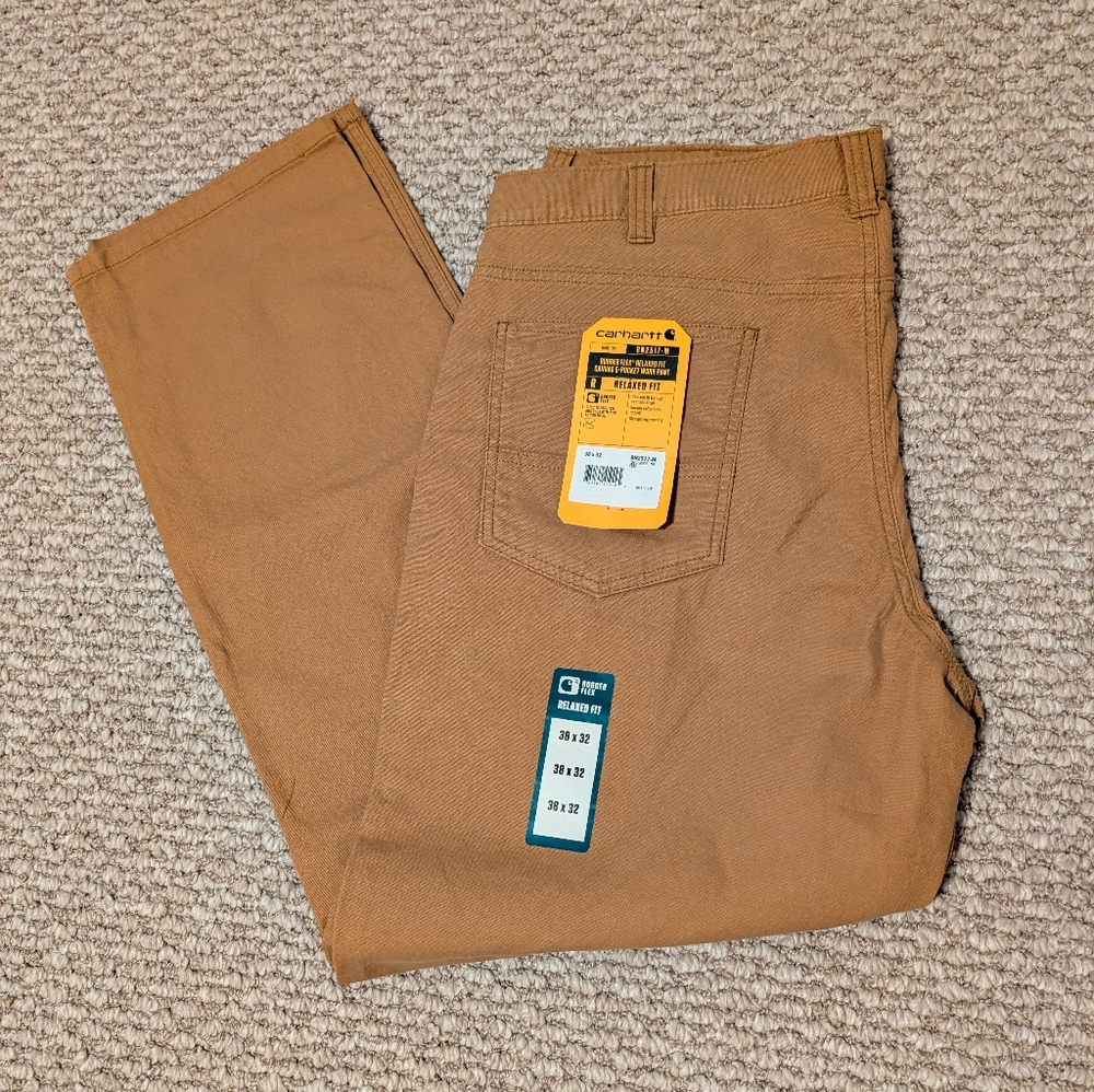 Carhartt Men's Rugged Flex Relaxed Fit Canvas 5 Pocket Work Pant - NWT